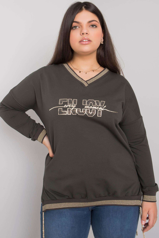 Tmavá khaki halenka plus size...