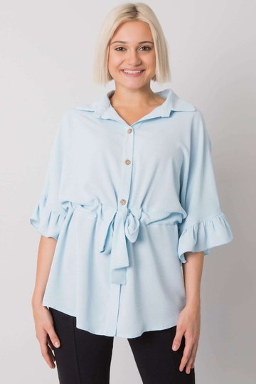 Světle modrá halenka se...