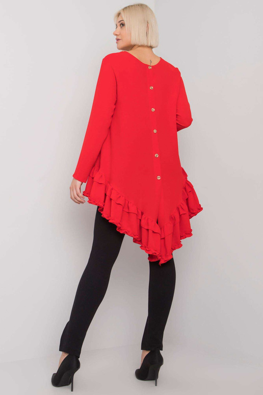 Červená halenka s volánem Tracy RUE...