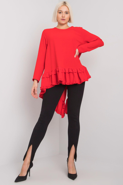 Červená halenka s volánem Tracy RUE...