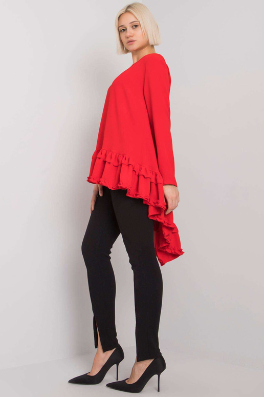 Červená halenka s volánem Tracy RUE...