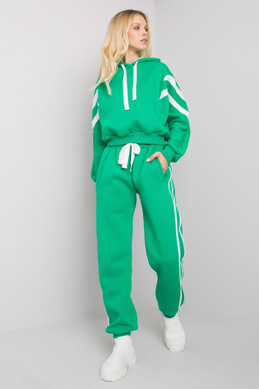 Zelený ležérní set s pruhy Stacy