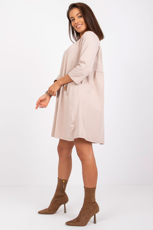 Světle béžové šaty s kapsami Dalenne