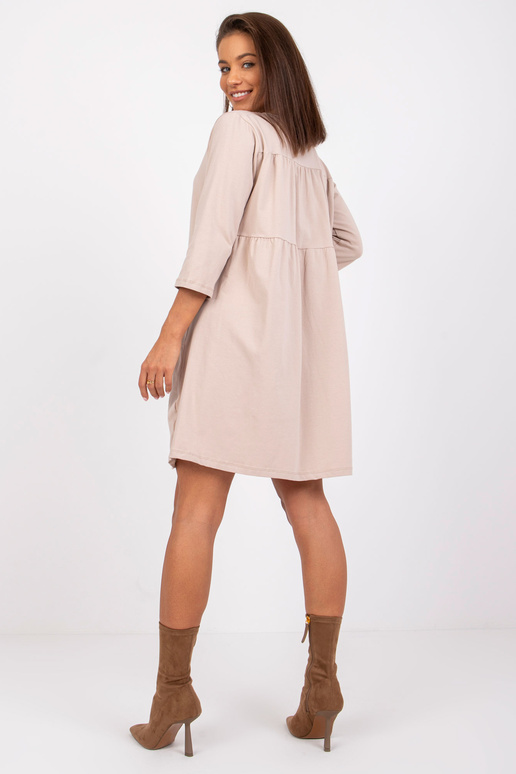 Světle béžové šaty s kapsami Dalenne