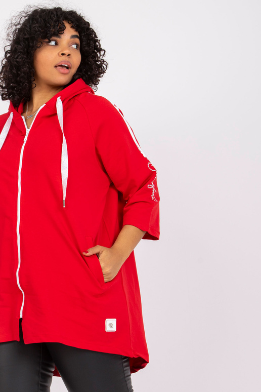 Miley červená mikina plus size bavlna Miley červená mikina plus size bavlna