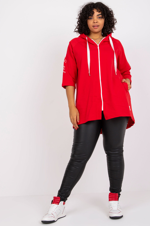 Miley červená mikina plus size bavlna Miley červená mikina plus size bavlna