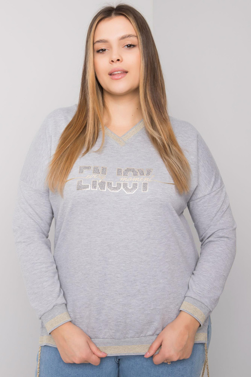 Šedá melanžová halenka větší...