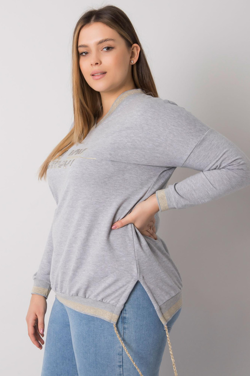 Šedá melanžová halenka větší...