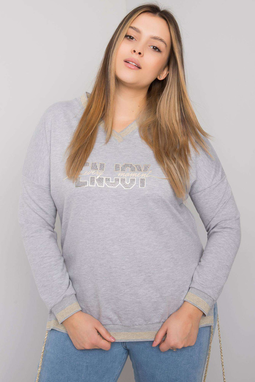 Šedá melanžová halenka větší...