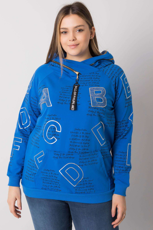 Tmavě modrá mikina plus size s...