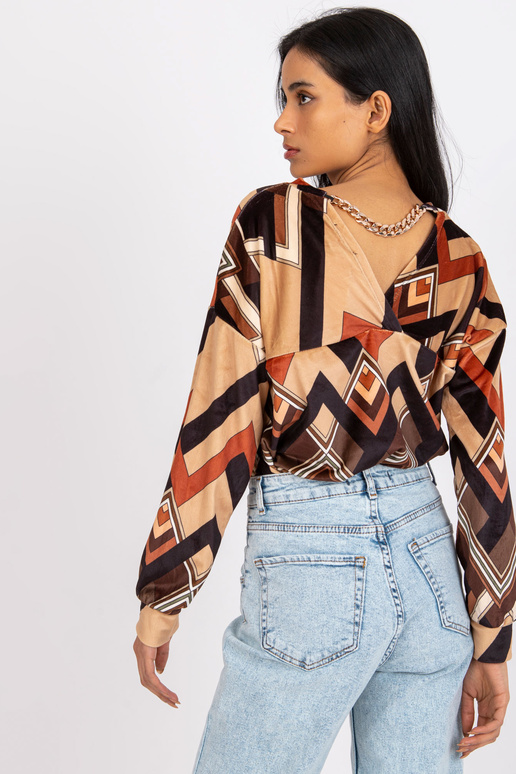 Hnědá a béžová halenka Emma