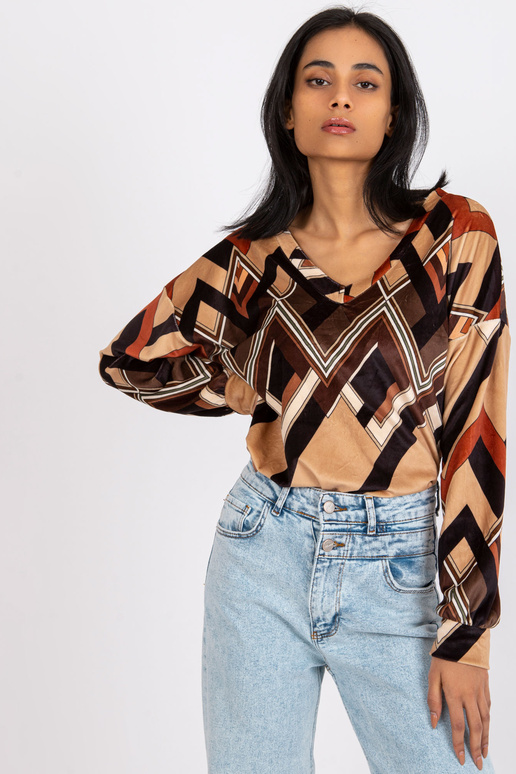 Hnědá a béžová halenka Emma