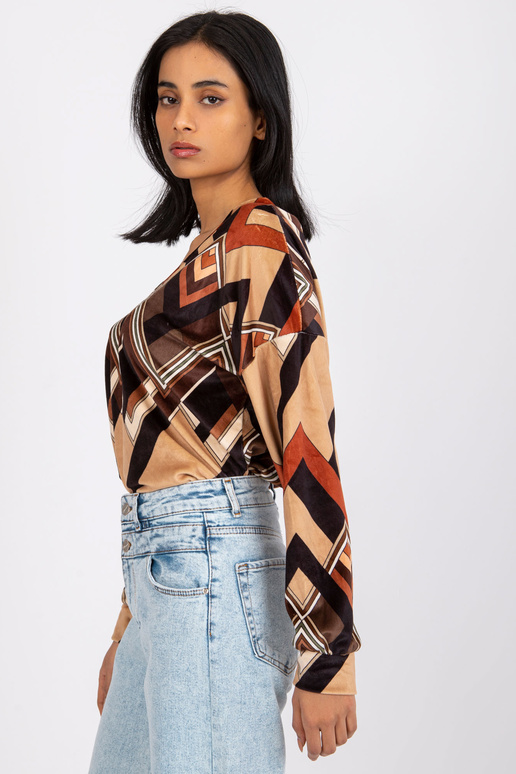 Hnědá a béžová halenka Emma