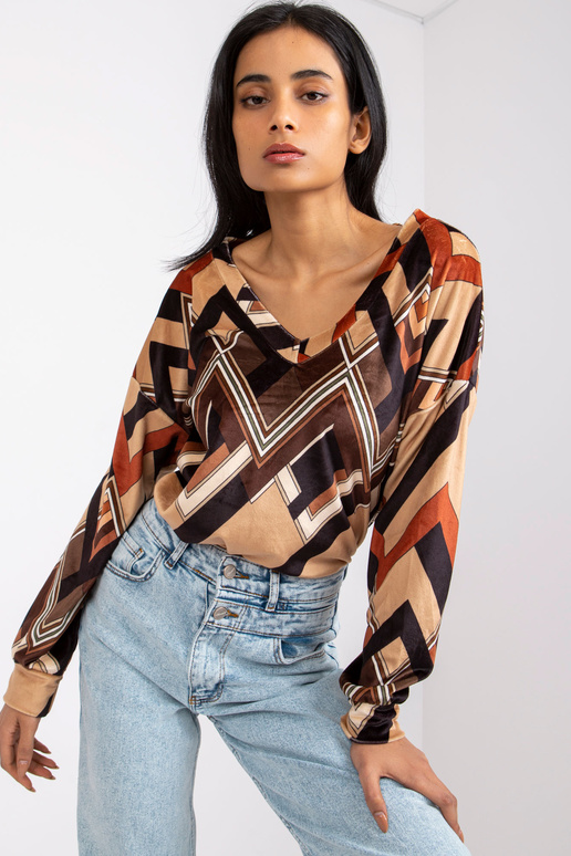 Hnědá a béžová halenka Emma