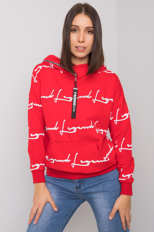 Červená mikina plus velikosti s...