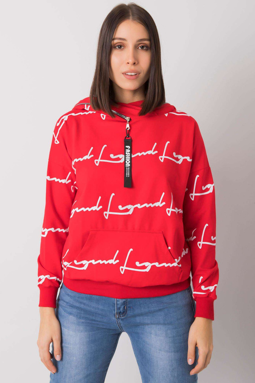 Červená mikina plus velikosti s...