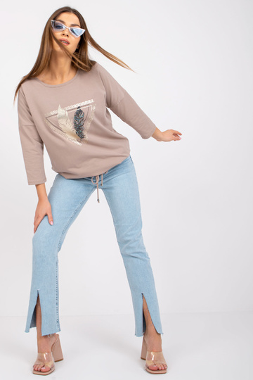 Tmavě béžová bavlněná... 2