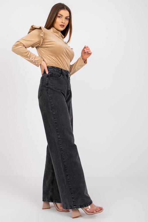 Tmavě béžová velurová halenka s...