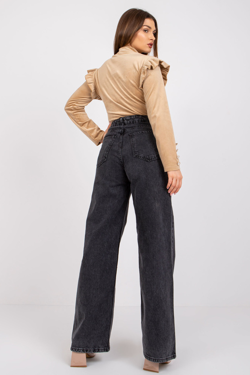 Tmavě béžová velurová halenka s...