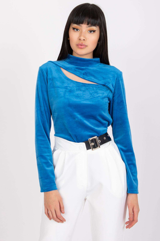 Dámská modrá velurová halenka se...