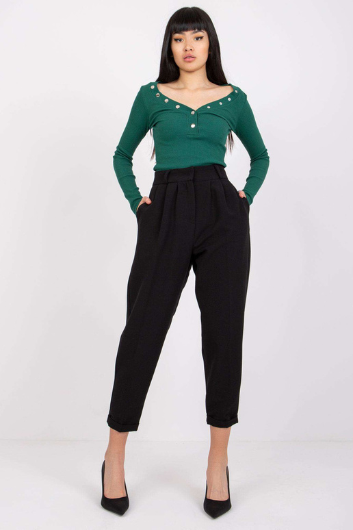 Černé elegantní kalhoty s kapsami Naomi