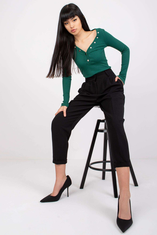 Černé elegantní kalhoty s kapsami Naomi