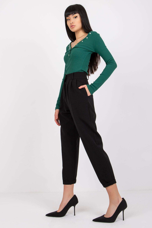 Černé elegantní kalhoty s kapsami Naomi