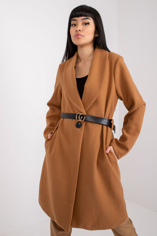 Velbloudí kabát s páskem Luna