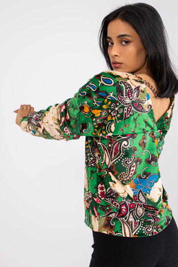 Zelená vzorovaná halenka s...