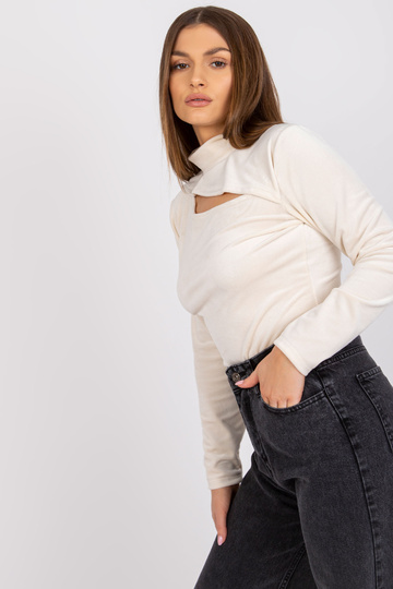 Béžová velurová halenka s...