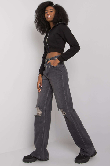 Černé rovné džíny s dírami... 2