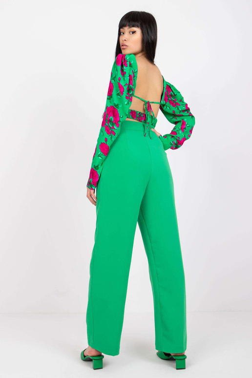 Caroline zelené elegantní kalhoty s...