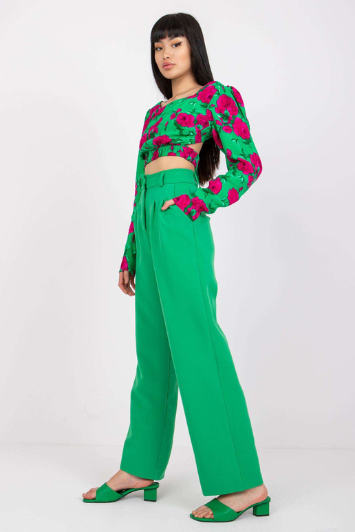 Caroline zelené elegantní kalhoty s...