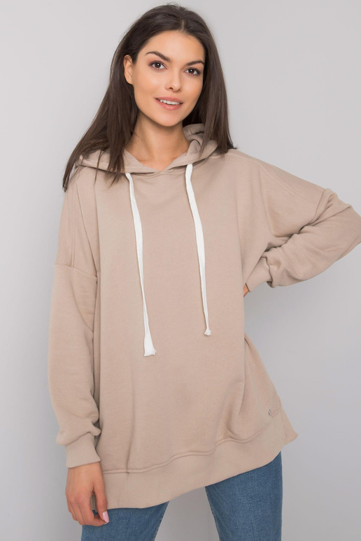 Béžová basic mikina s kapucí Cleveland