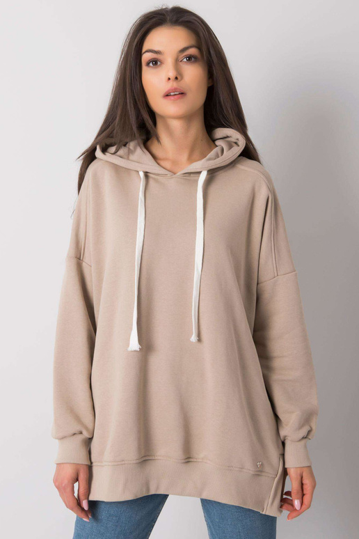 Béžová basic mikina s kapucí Cleveland