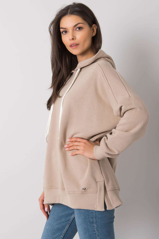Béžová basic mikina s kapucí Cleveland