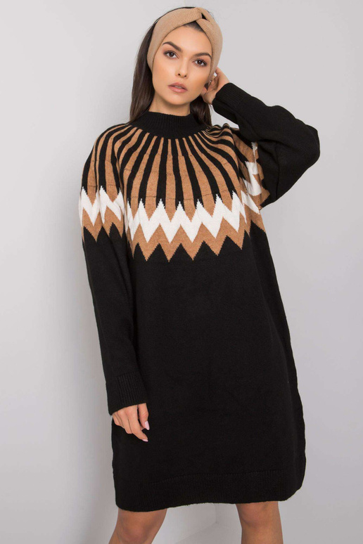 Černé volné pletené šaty Shereen RUE...