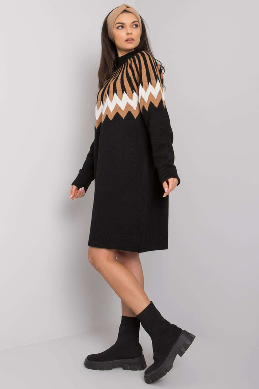 Černé volné pletené šaty Shereen RUE...