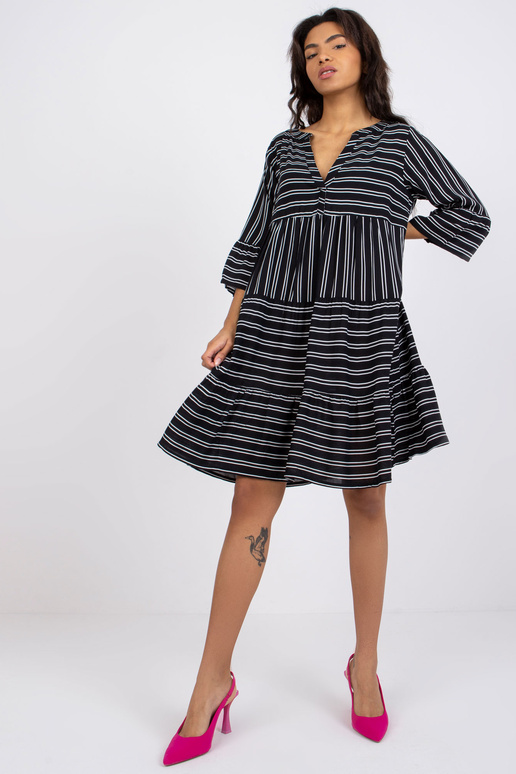 Černé šaty s potiskem Helena SUBLEVEL