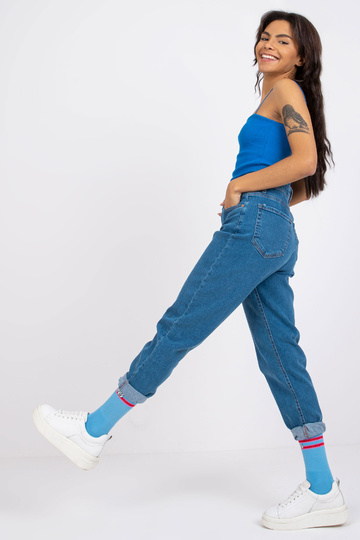 Modré mom jeans kalhoty Lotta