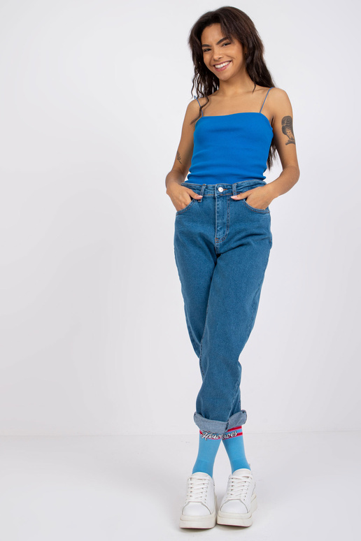 Modré mom jeans kalhoty Lotta