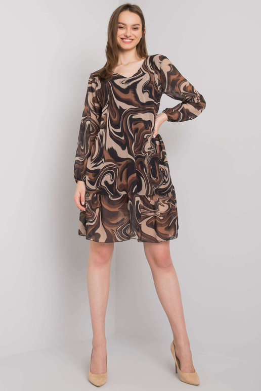 Černé šaty s volánem Burano