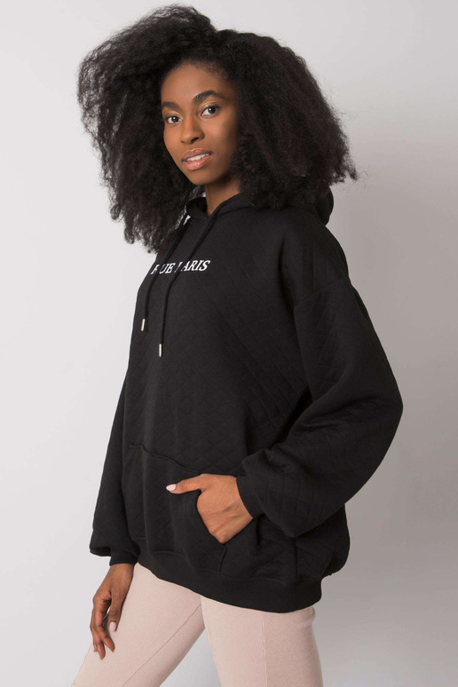 Černá prošívaná mikina Hanna RUE PARIS