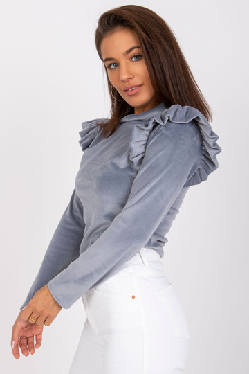 Šedá velurová halenka s...