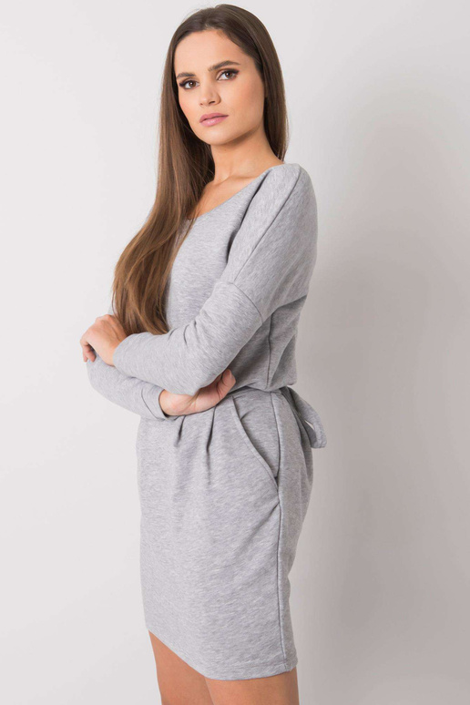 Šedé melanžové šaty Kloe RUE PARIS