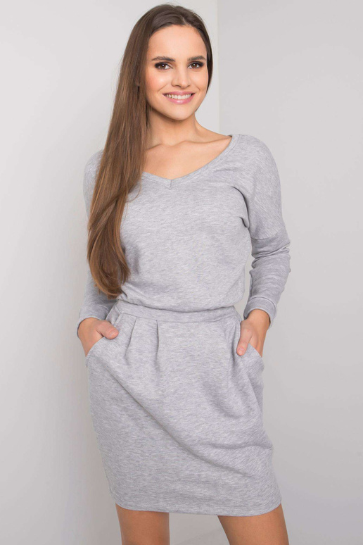 Šedé melanžové šaty Kloe RUE PARIS