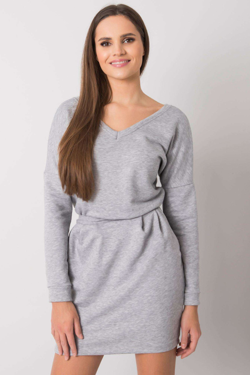 Šedé melanžové šaty Kloe RUE PARIS