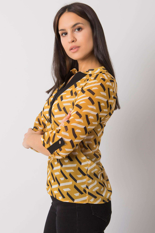 Černožlutá dámská halenka s potisky...