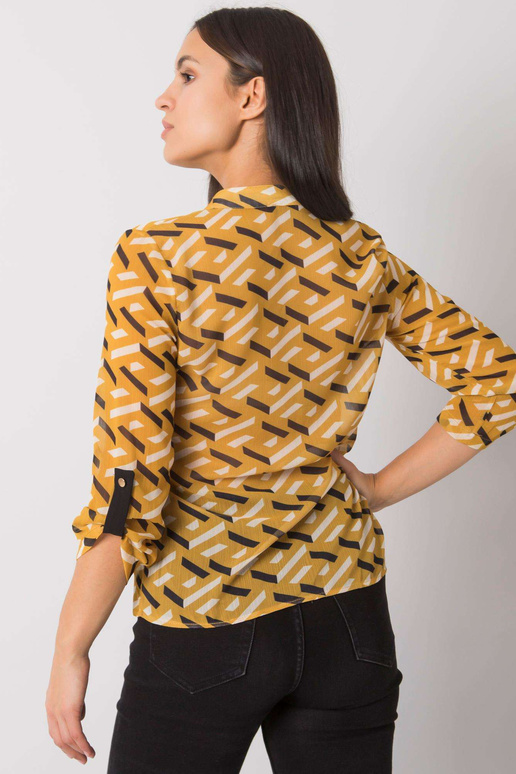 Černožlutá dámská halenka s potisky...