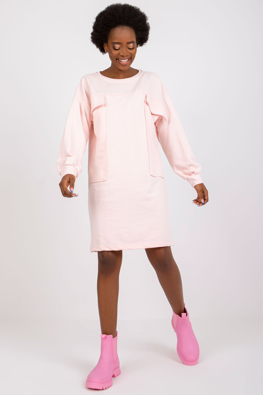 Světle růžové šaty s kapsami Carrara